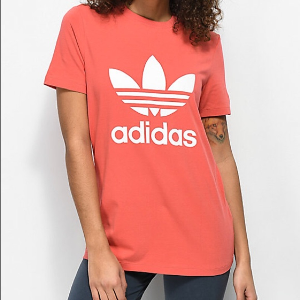 pink/orange ADIDAS tee